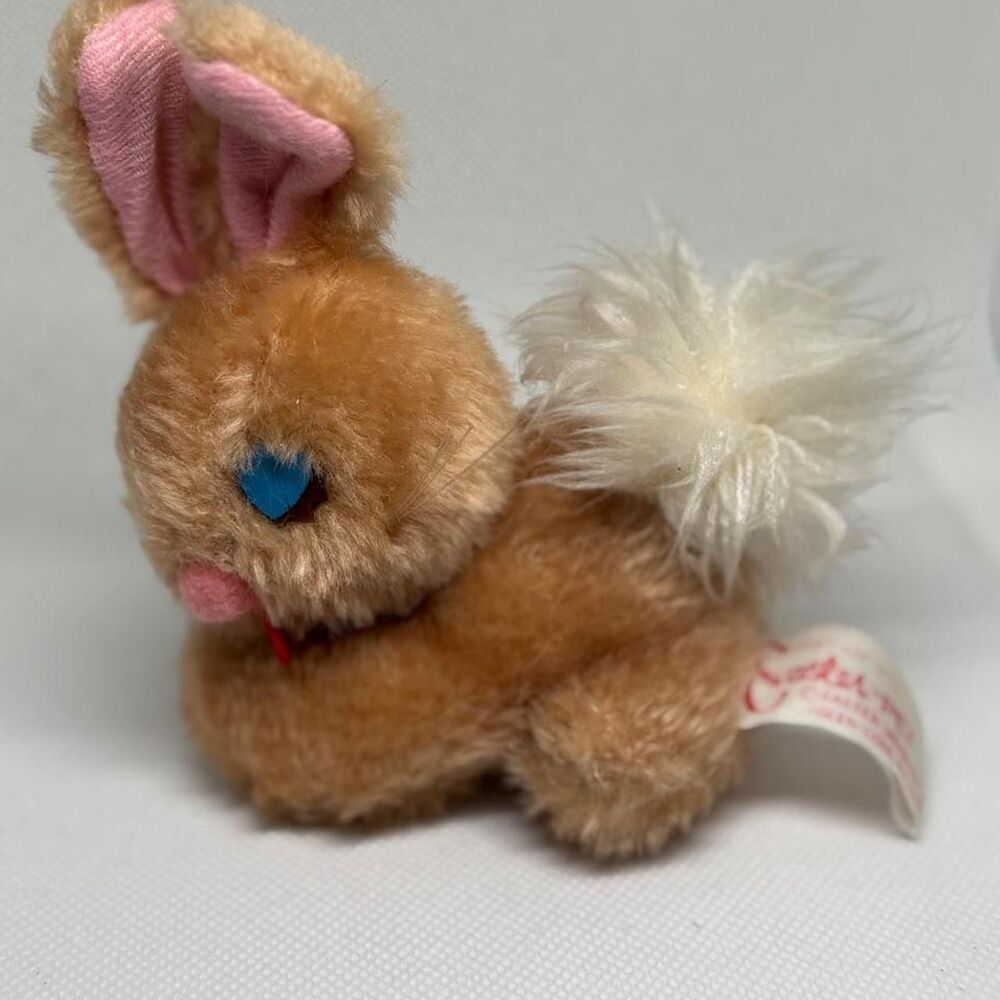 1970s Easter-Pets Small Tan Bunny Rabbit Plush by Easter Unlimited, Inc.